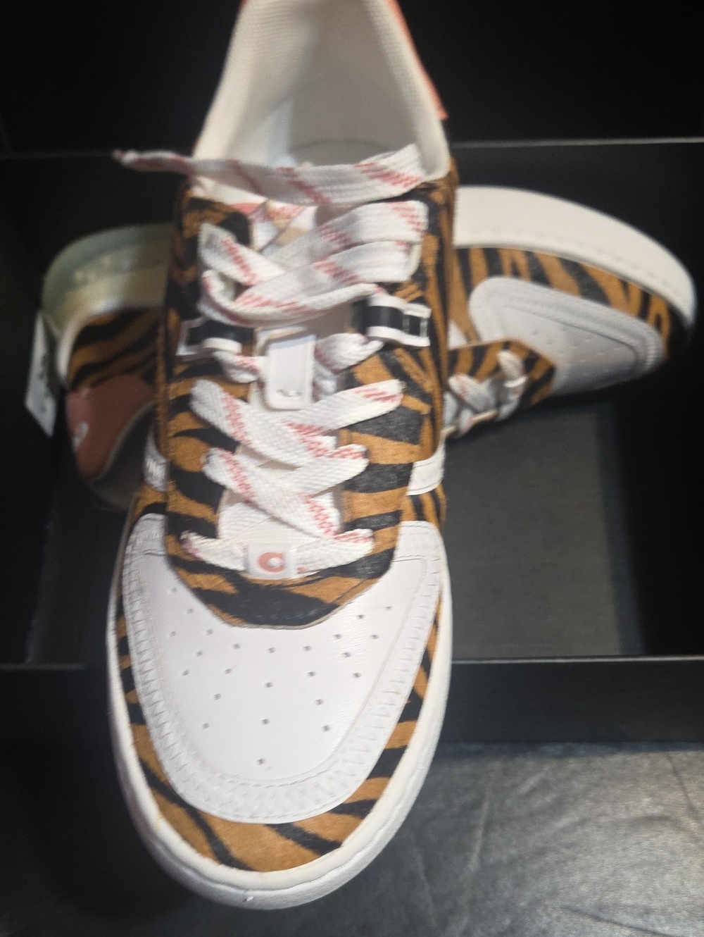 COACHWomen Tiger-Print Casual Sneakers in White and Brown